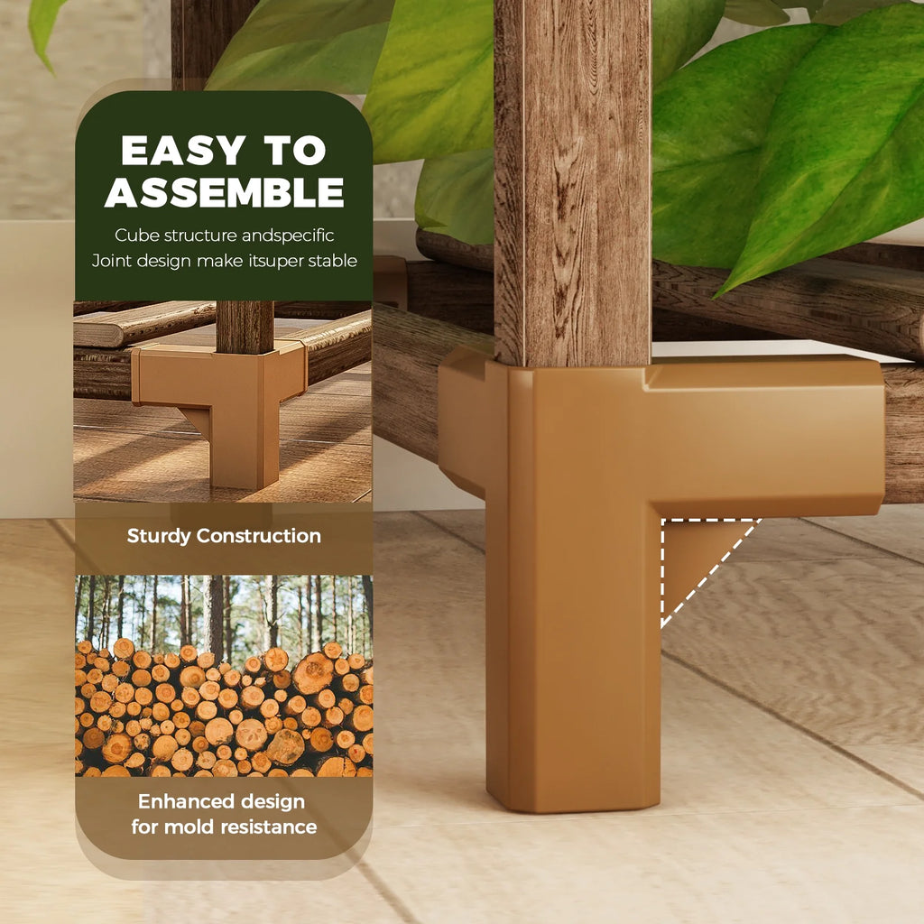 Tiered Wooden Plant Stand for Indoor and Outdoor Use - Multi-Tiered Plant Shelf and Ladder Holder