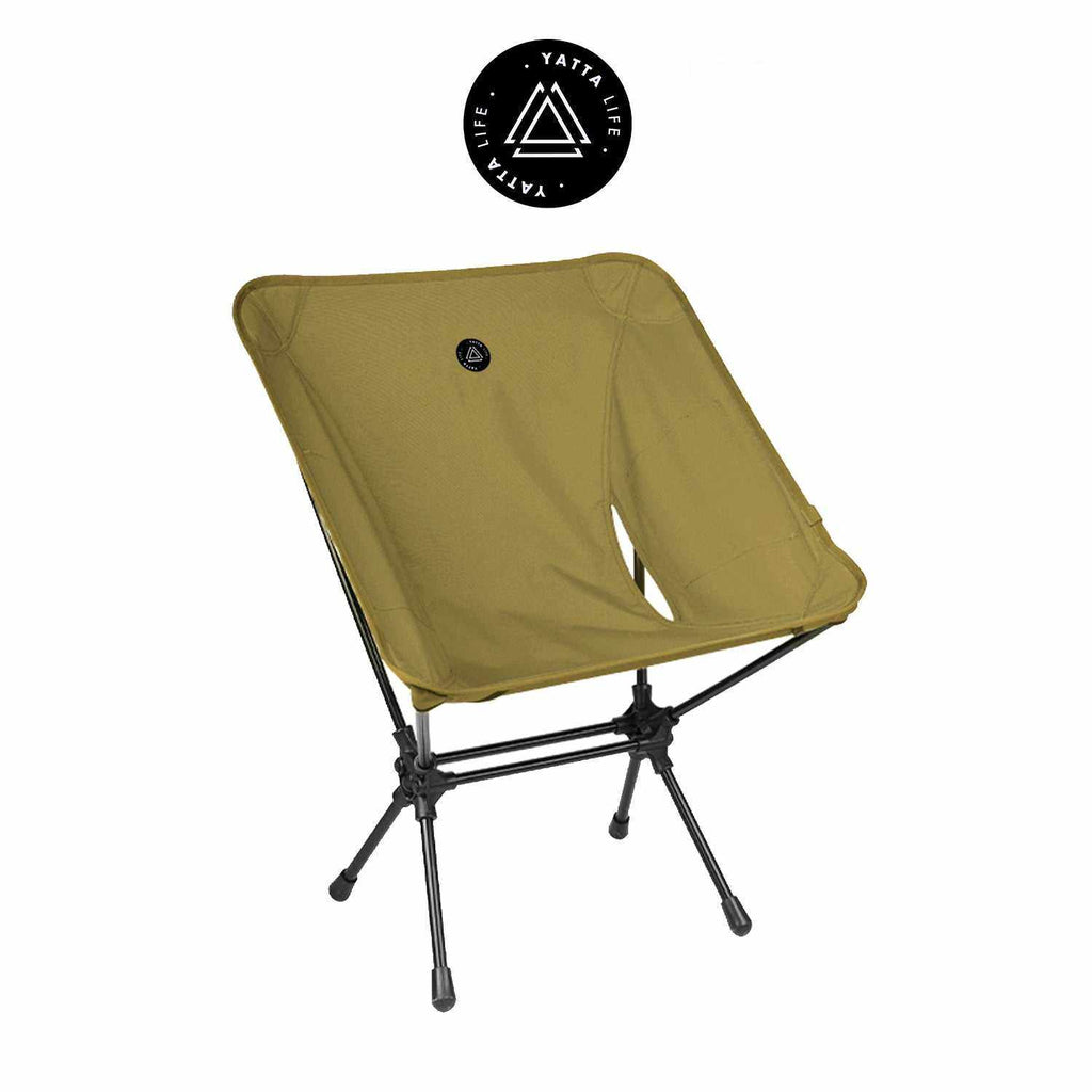 Ultralight Khaki Folding Camping Chair with Storage Pouch - Perfect for Outdoor Adventures!