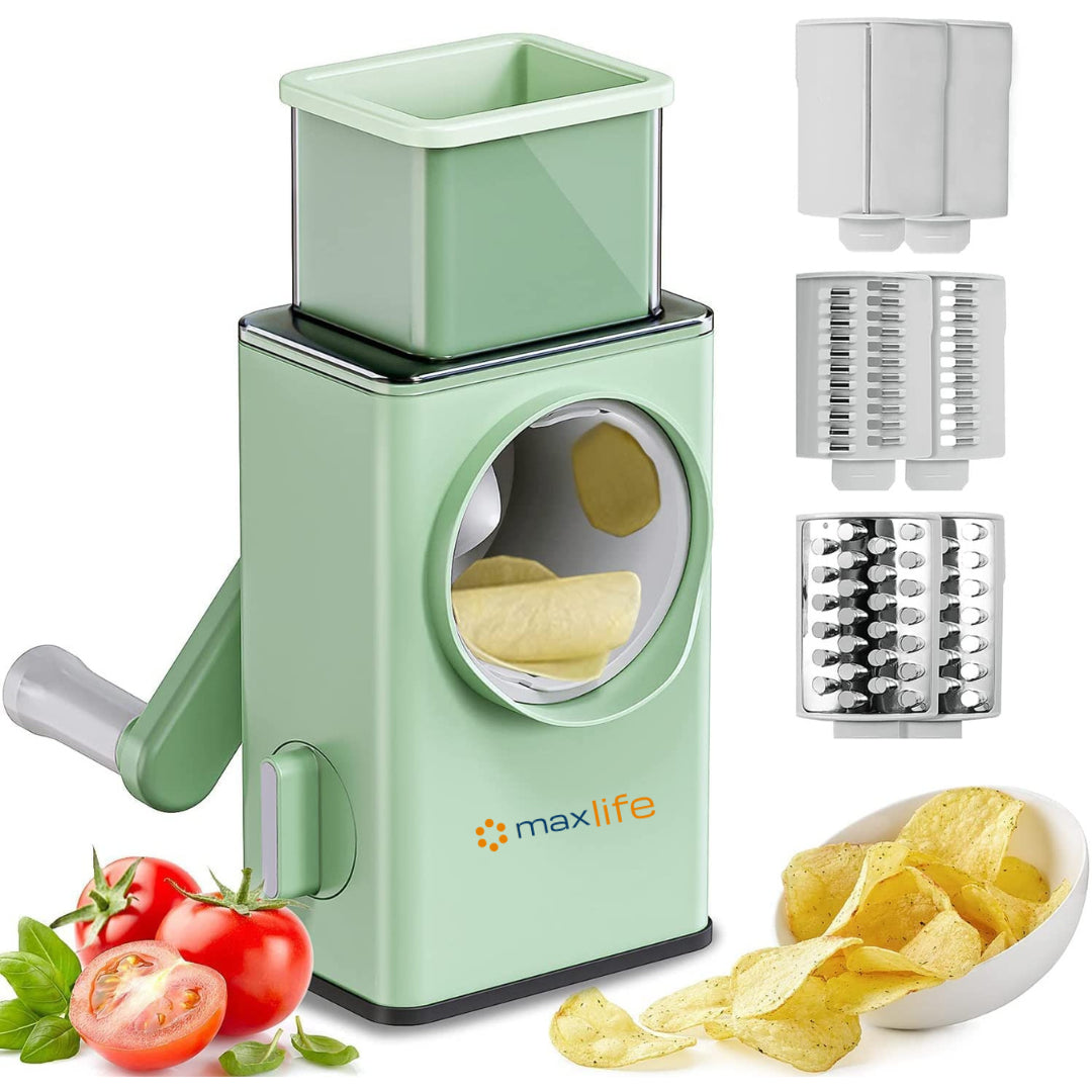 Professional Rotary Cheese Grater and Vegetable Slicer for Fruits, Cookies, Oreos, and Nuts