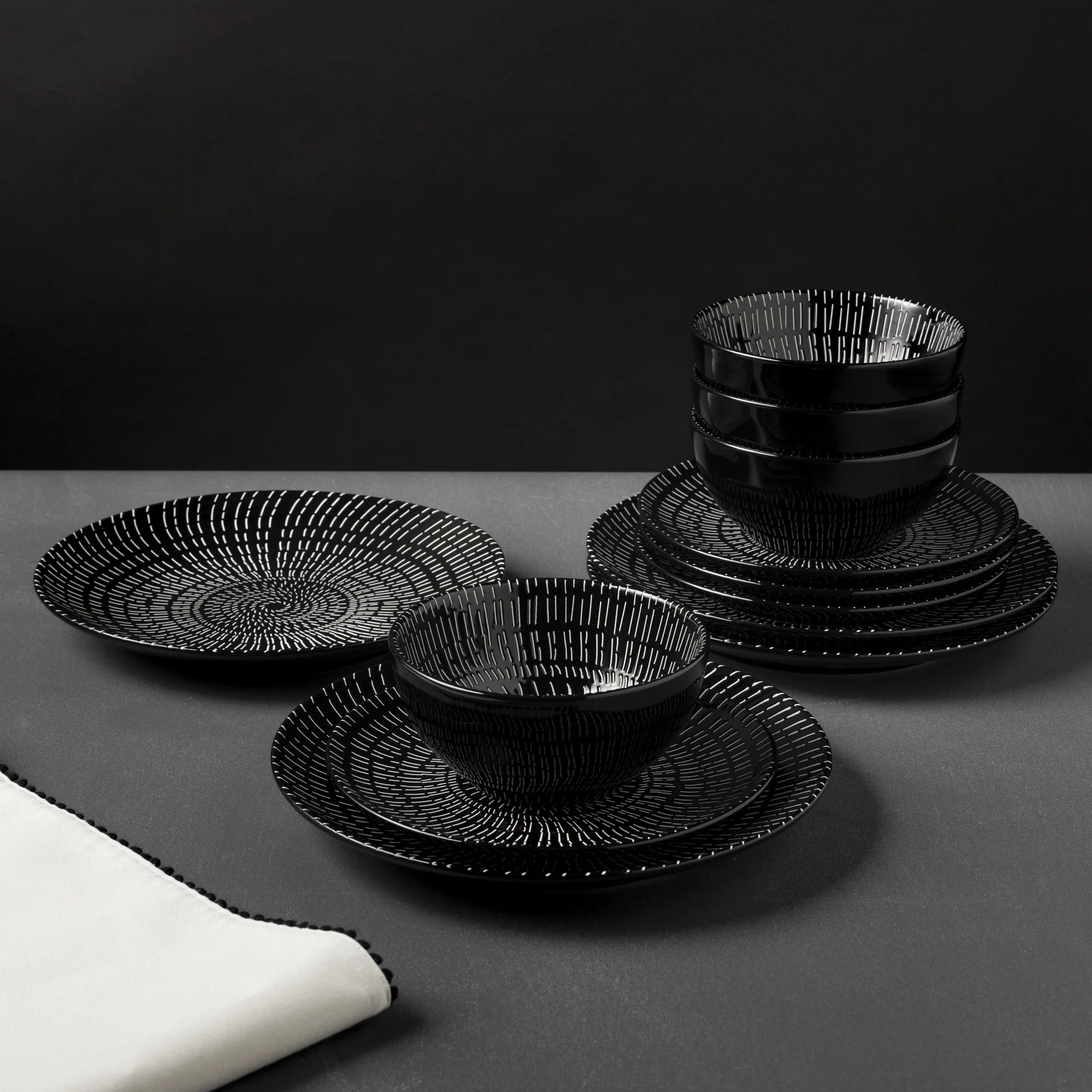 Maddox 12-Piece Stoneware Dinnerware Set