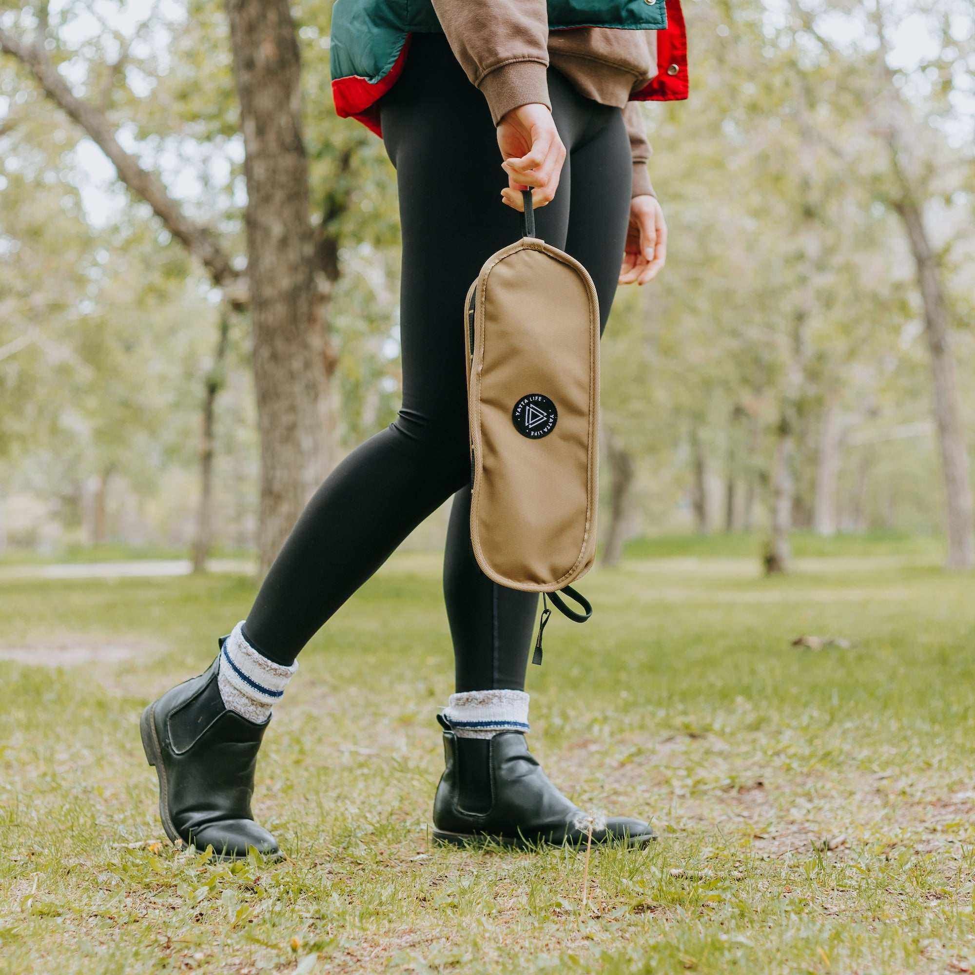 Ultralight Khaki Folding Camping Chair with Storage Pouch - Perfect for Outdoor Adventures!