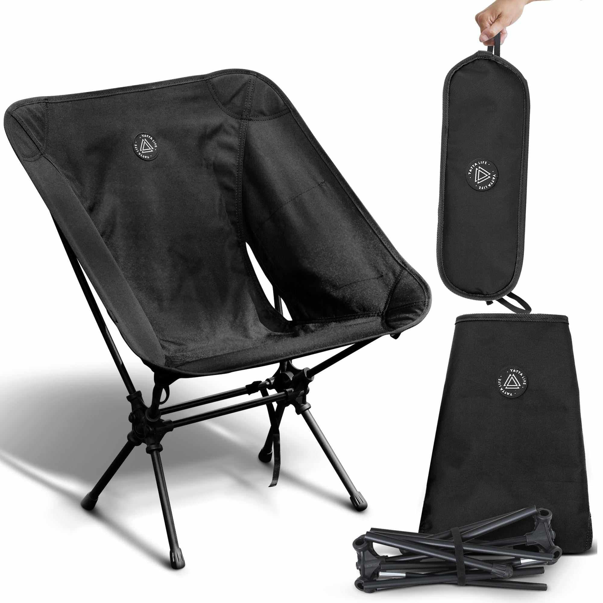 Ultralight Khaki Folding Camping Chair with Storage Pouch - Perfect for Outdoor Adventures!
