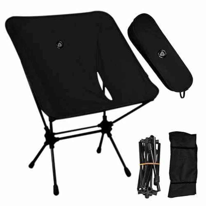 Ultralight Khaki Folding Camping Chair with Storage Pouch - Perfect for Outdoor Adventures!