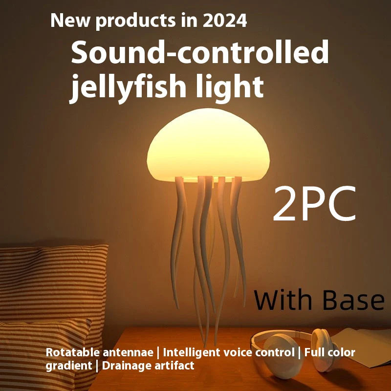 Enchanting Jellyfish Mood Lamp - Portable LED Night Light for Bedside & Desk Decor