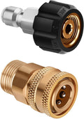 Pressure Washer Adapter Kit - 3/8" Quick-Connect to M22-15mm, 5000 PSI High Pressure Hose Connection Set