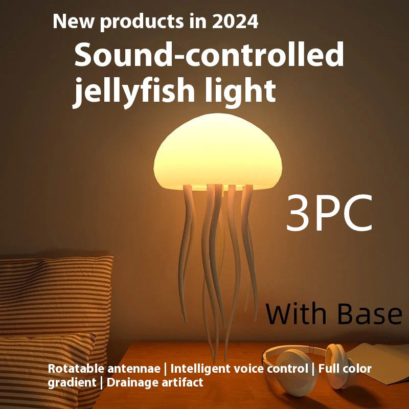 Enchanting Jellyfish Mood Lamp - Portable LED Night Light for Bedside & Desk Decor