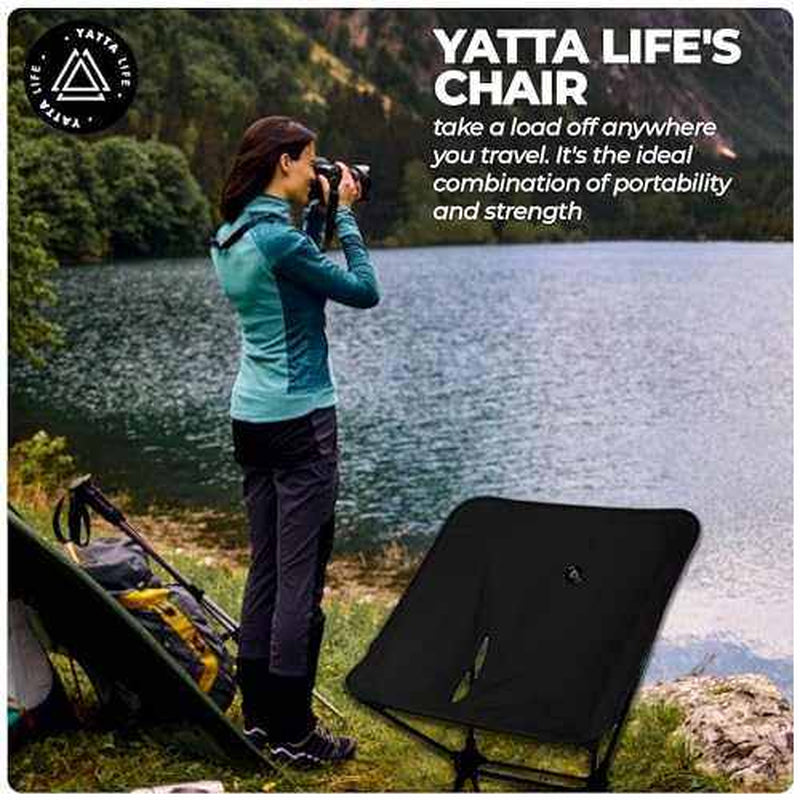 Ultralight Khaki Folding Camping Chair with Storage Pouch - Perfect for Outdoor Adventures!